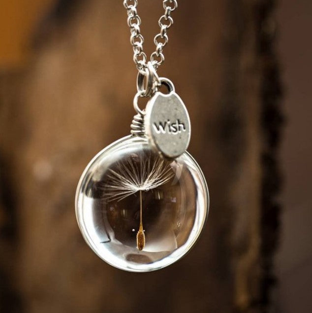 Wholesale Time Stone Necklace Heart shaped Round Elliptical Double sided Gemstone Simple Crystal Necklace