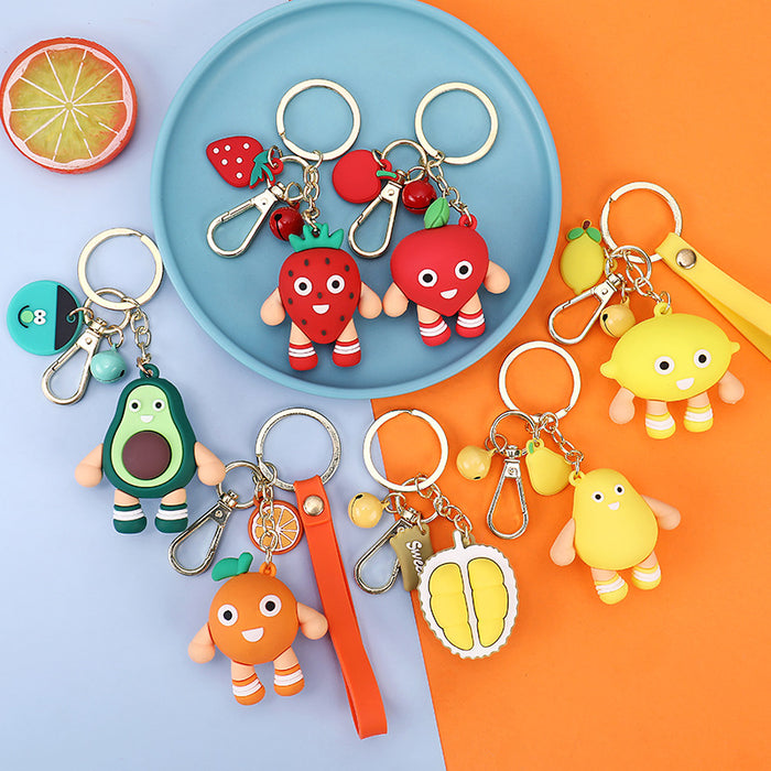 Wholesale Cartoon Doll Avocado Fruit Family Silicone Keychain JDC-KC-Benxin036