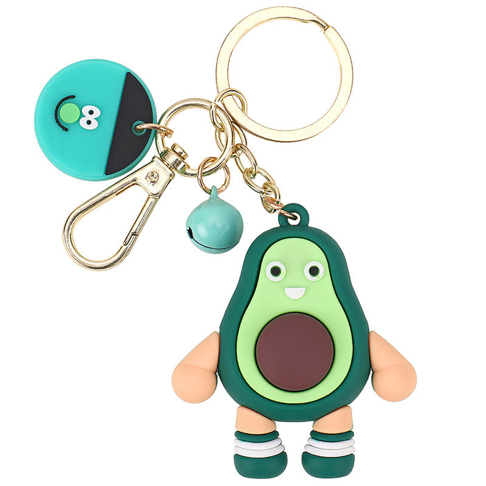 Wholesale Cartoon Doll Avocado Fruit Family Silicone Keychain JDC-KC-Benxin036