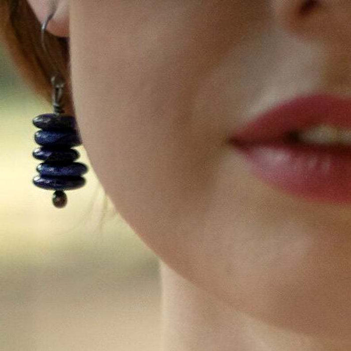 Wholesale Lapis lazuli bead earrings earrings, creative and fashionable earrings