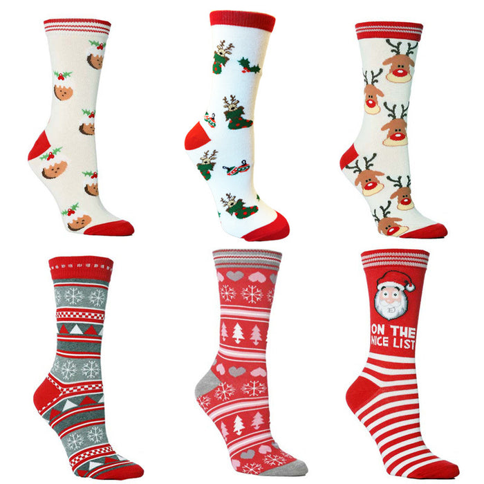 Wholesale Christmas Middle-tube Cotton Socks JDC-SK-XQ040