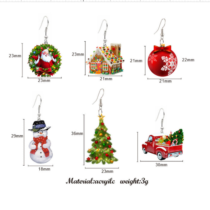 Wholesale Acrylic Santa Claus Candy House Earrings JDC-ES-Qiany007