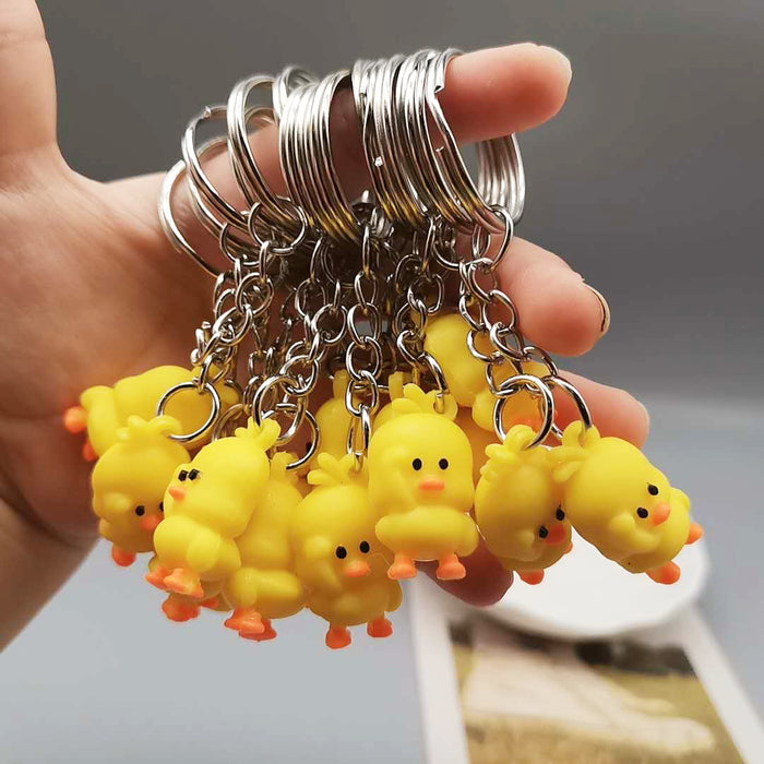 Wholesale PVC 2.5cm Little Yellow Duck Keychain JDC-KC-XiangY065