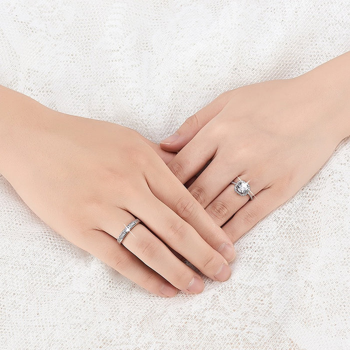 Wholesale Open diamond ring, men's and women's silver plated ring