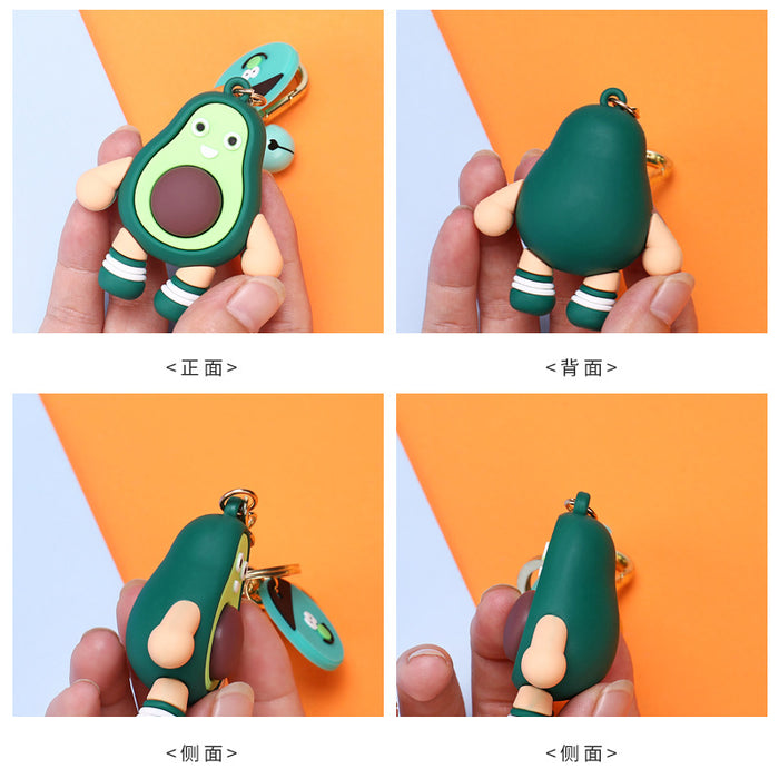 Wholesale Cartoon Doll Avocado Fruit Family Silicone Keychain JDC-KC-Benxin036