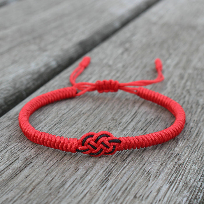 Wholesale Red String Bracelet Handmade Double Coin Knot Couple's Heart Knot Bracelet Red Rope