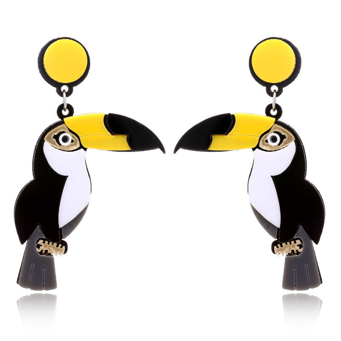 Wholesale Earrings Acrylic Woodpecker Swallow Spaceship JDC-ES-GSXY001