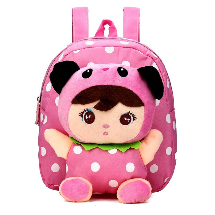 Wholesale 1-4 years old boys and girls cartoon backpack cute canvas backpack doll children's schoolbag