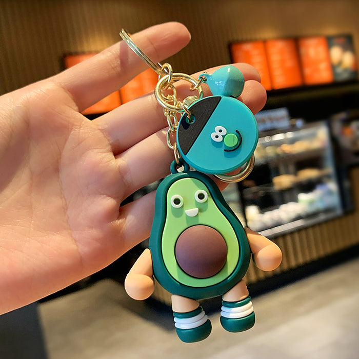 Wholesale Cartoon Doll Avocado Fruit Family Silicone Keychain JDC-KC-Benxin036