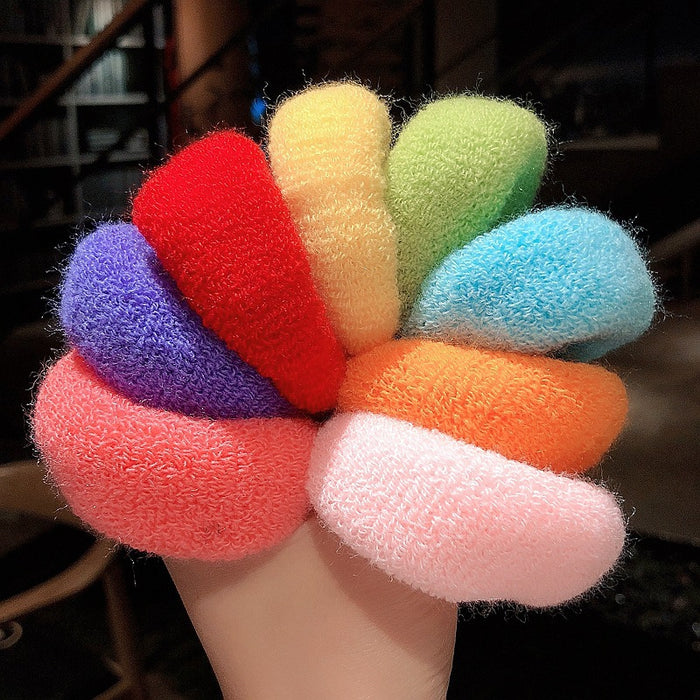 Wholesale Candy color high elastic towel hair band large hair rubber band thickened hair rope hair accessories