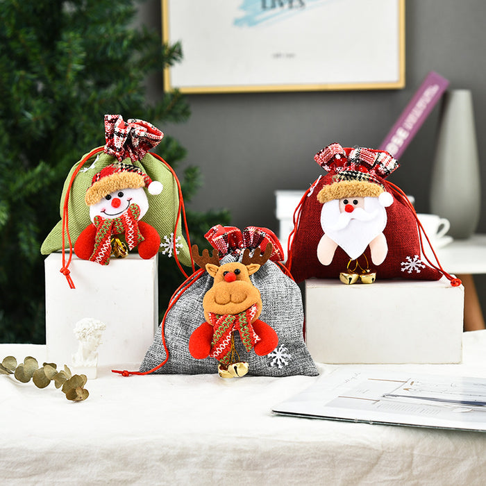 Wholesale Bell Tote Bag Three-Dimensional Doll Candy Bag Christmas Gift Bundle Pocket Christmas Gift Apple Bag