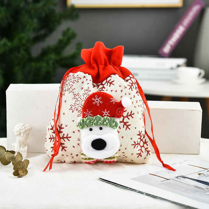 Wholesale Christmas Tote Bag Gift Apple Bag Christmas Decoration Three-Dimensional Gift Bag Printed Gift Bag
