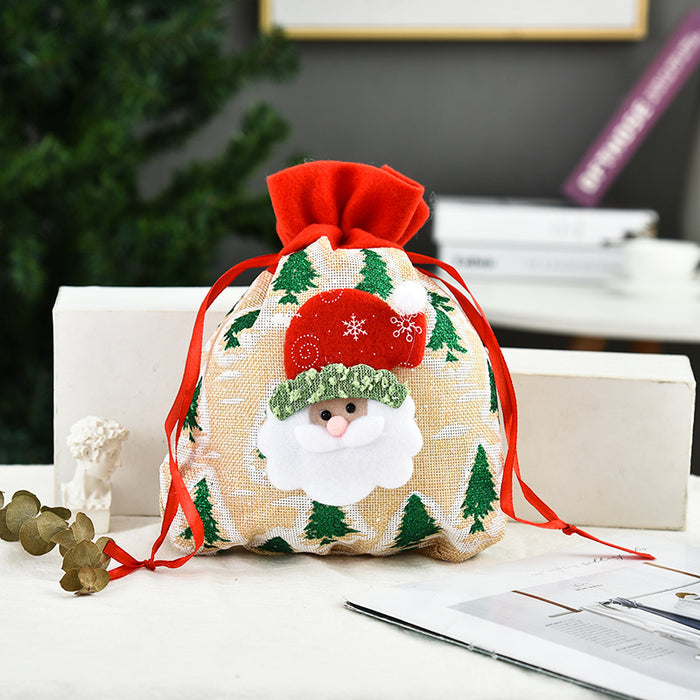 Wholesale Christmas Tote Bag Gift Apple Bag Christmas Decoration Three-Dimensional Gift Bag Printed Gift Bag
