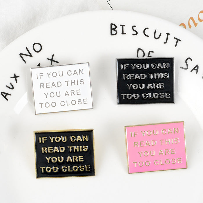 Wholesale Creative Personalized Letter Square Jewelry Brooch JDC-BC-BL017