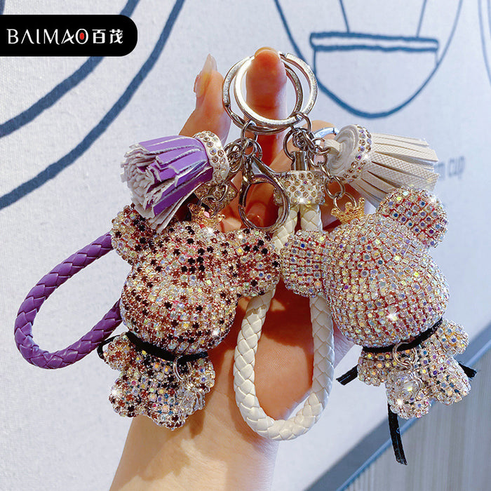 Wholesale Rhinestone Bear Keychain JDC-KC-BaiM077