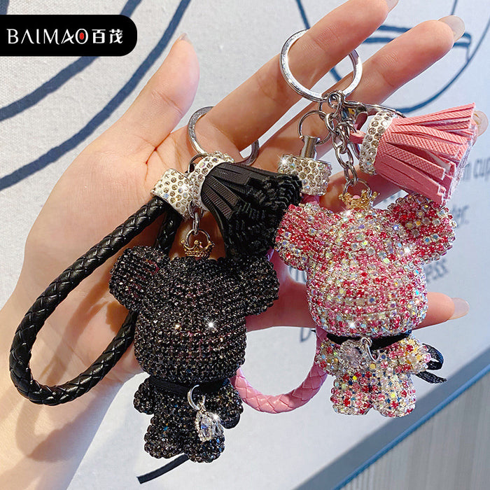 Wholesale Rhinestone Bear Keychain JDC-KC-BaiM077