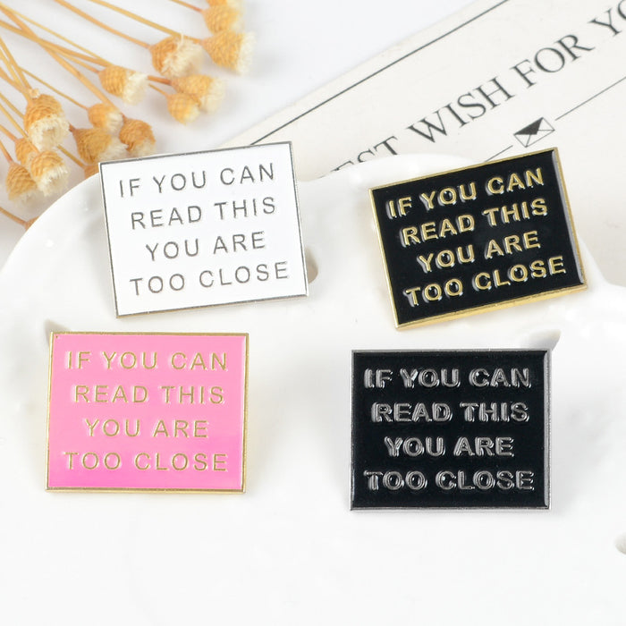 Wholesale Creative Personalized Letter Square Jewelry Brooch JDC-BC-BL017