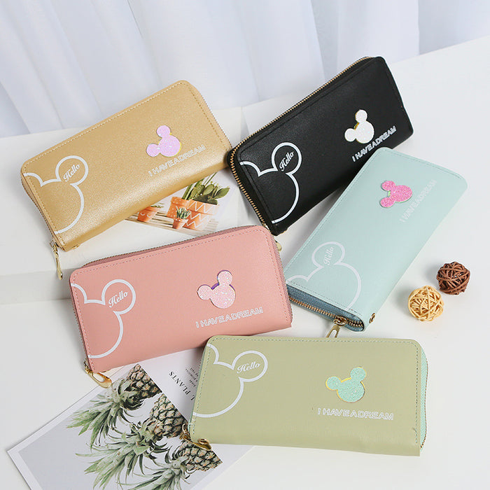 Wholesale Zipper Multifunctional Cartoon Long Ladies Wallet JDC-WT-QJR010