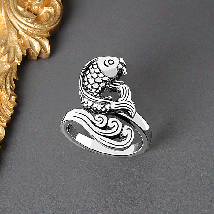 Wholesale Copper Silver Tone Vintage Peacock Ring Adjustable Women S Fashion Jewelry