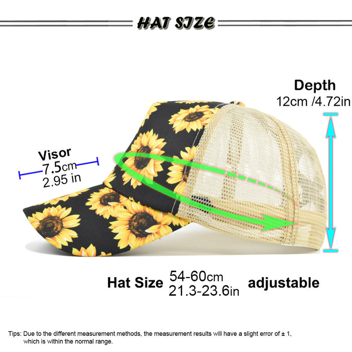 Wholesale Cotton Western Style Sunflower Cross Elastic Mesh Baseball Cap JDC-FH-DeX007