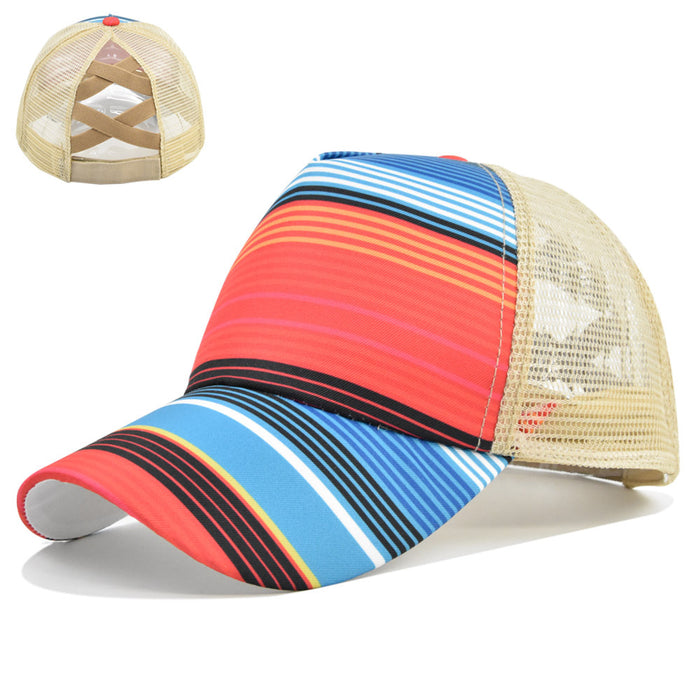 Wholesale Cotton Western Aztec Cross Elastic Mesh Baseball Cap JDC-FH-DeX008