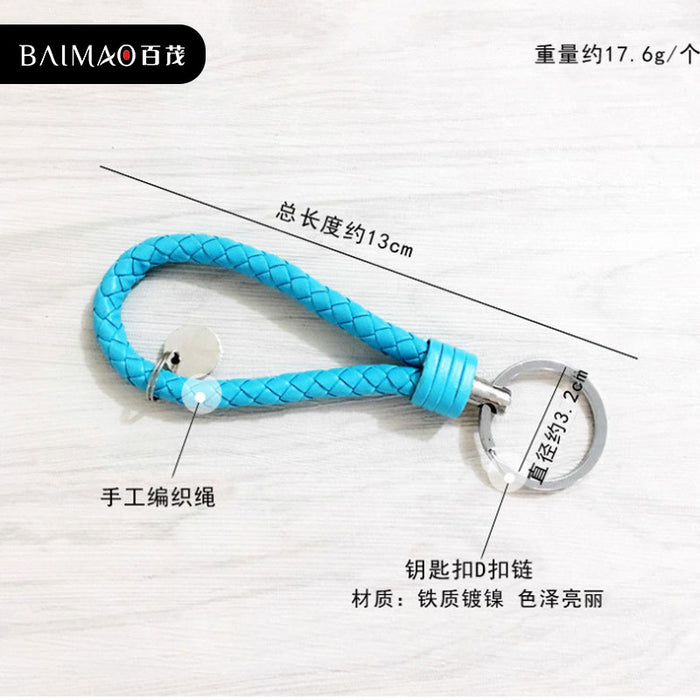 Wholesale Creative leather woven leather rope keychain, car keychain, gift