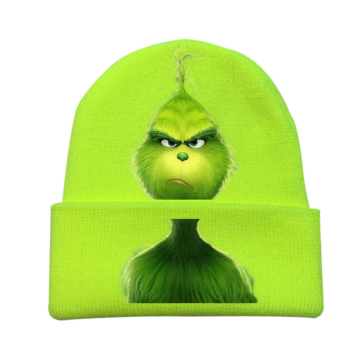 Wholesale Christmas Knitted Hat Green Hair Monster Wool Hat JDC-FH-JunC005