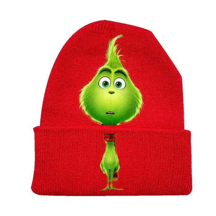 Wholesale Christmas Knitted Hat Green Hair Monster Wool Hat JDC-FH-JunC005