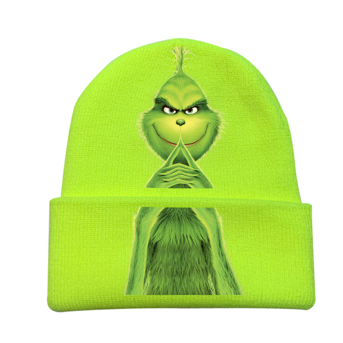 Wholesale Christmas Knitted Hat Green Hair Monster Wool Hat JDC-FH-JunC005