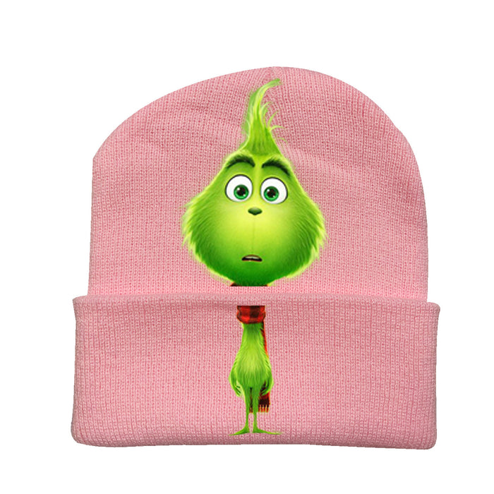 Wholesale Christmas Knitted Hat Green Hair Monster Wool Hat JDC-FH-JunC005