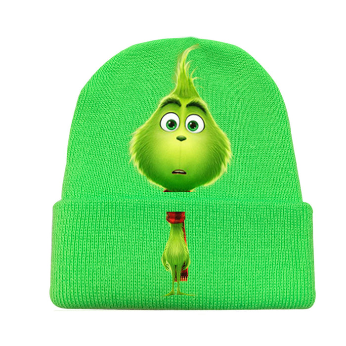 Wholesale Christmas Knitted Hat Green Hair Monster Wool Hat JDC-FH-JunC005