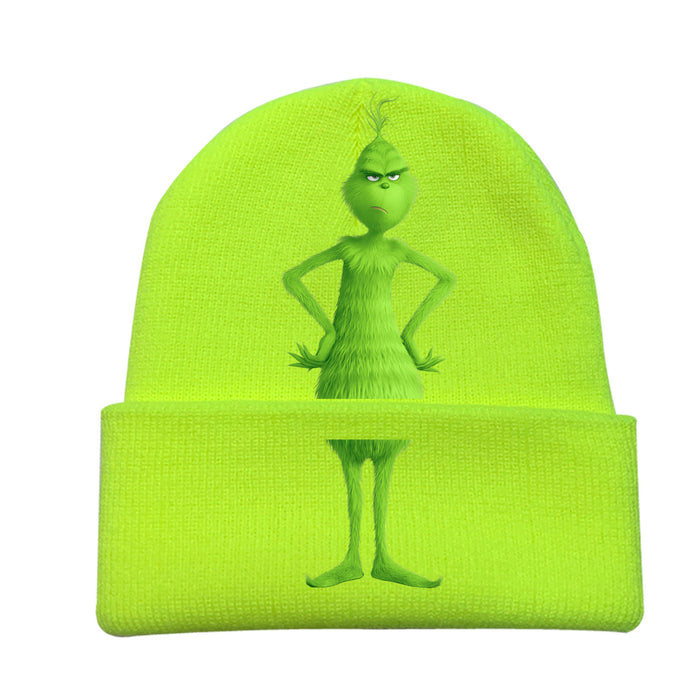 Wholesale Christmas Knitted Hat Green Hair Monster Wool Hat JDC-FH-JunC005