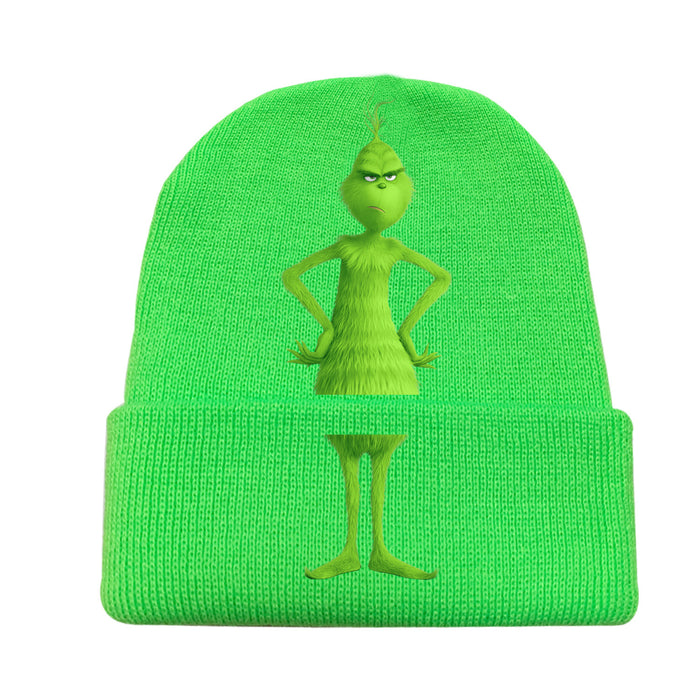 Wholesale Christmas Knitted Hat Green Hair Monster Wool Hat JDC-FH-JunC005