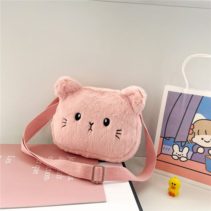 Wholesale New cute plush kitten cartoon children's fashionable and personalized one shoulder crossbody bag