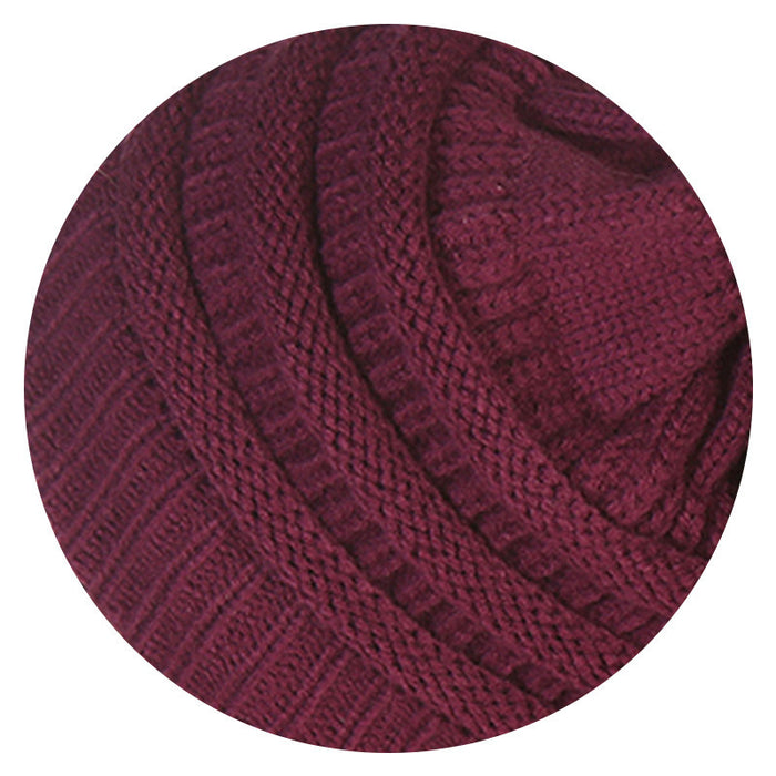 Wholesale Autumn and Winter Thick Non Velvet Knitted Hat, Wool Ball Knitted Hat JDC-FH-HengYu006