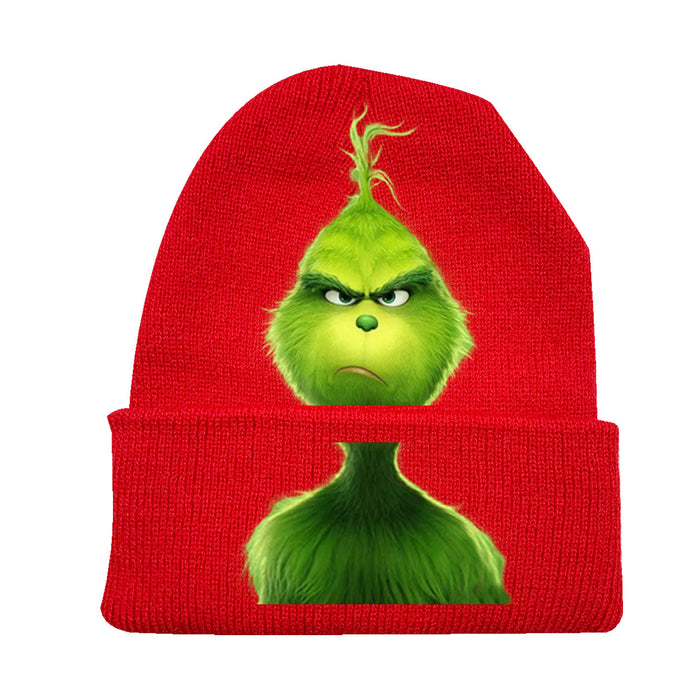 Wholesale Christmas Knitted Hat Green Hair Monster Wool Hat JDC-FH-JunC005