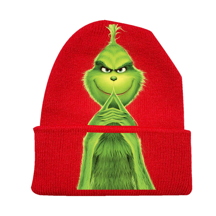 Wholesale Christmas Knitted Hat Green Hair Monster Wool Hat JDC-FH-JunC005