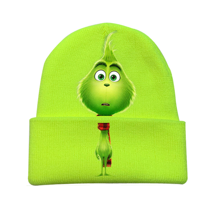 Wholesale Christmas Knitted Hat Green Hair Monster Wool Hat JDC-FH-JunC005