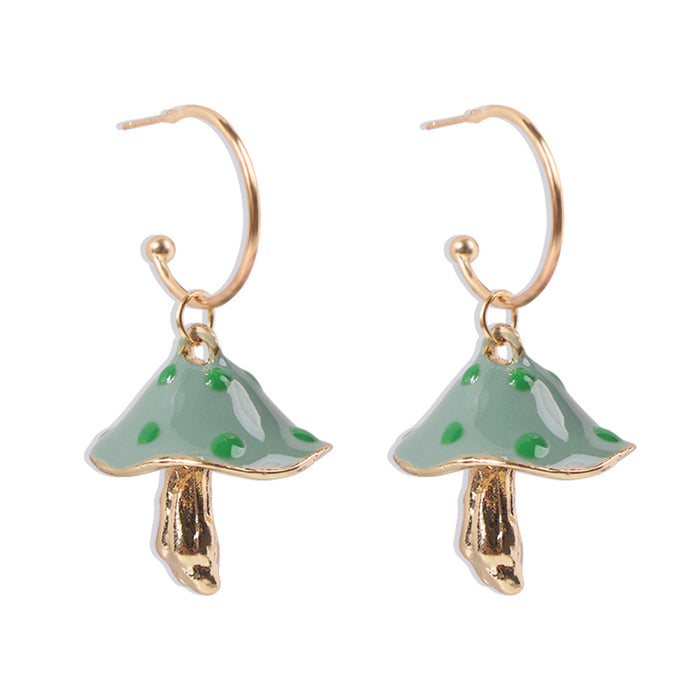 Wholesale Alloy Mushroom Drop Oil Earrings JDC-ES-QianDi025