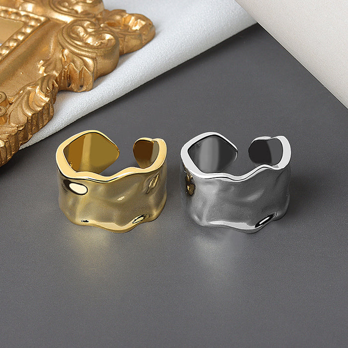 Wholesale Chic Geometric Open Ring Minimalist Women S Copper Electroplated Fashion Accessory For Everyday Wear And Boutique Resale