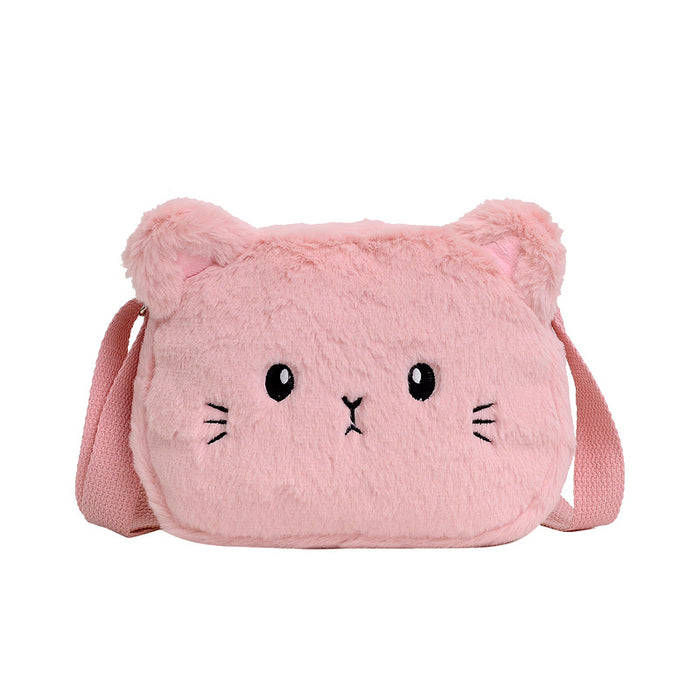 Wholesale New cute plush kitten cartoon children's fashionable and personalized one shoulder crossbody bag