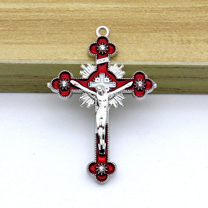 Wholesale Alloy Diamond DIY Cross Pendant Accessories JDC-DIY-ShuangN003