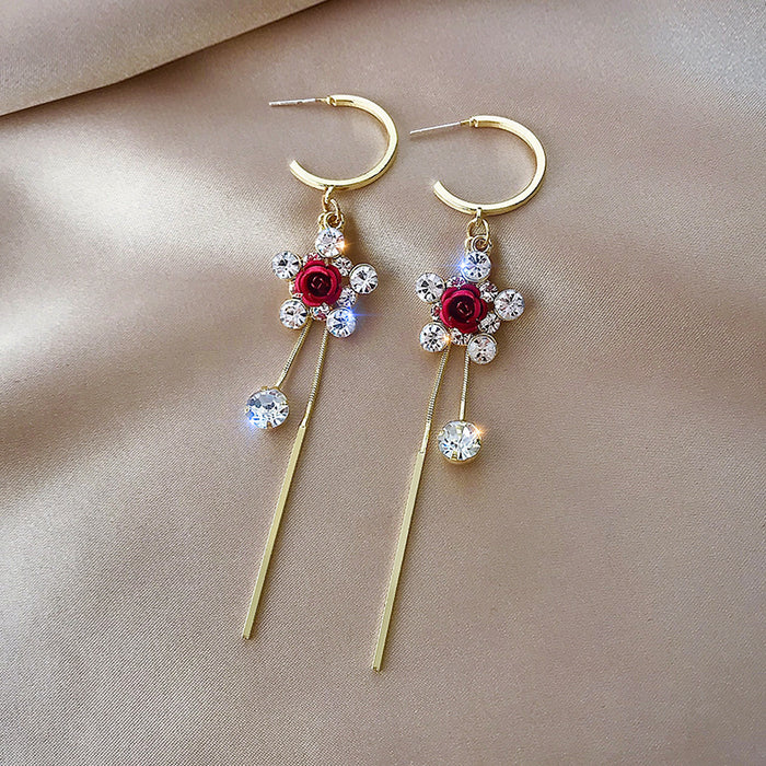 Wholesale   long earrings for women  red Agate Pearl earrings earrings