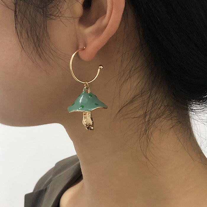 Wholesale Alloy Mushroom Drop Oil Earrings JDC-ES-QianDi025