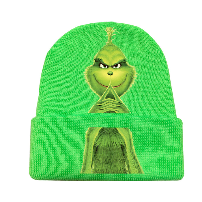 Wholesale Christmas Knitted Hat Green Hair Monster Wool Hat JDC-FH-JunC005