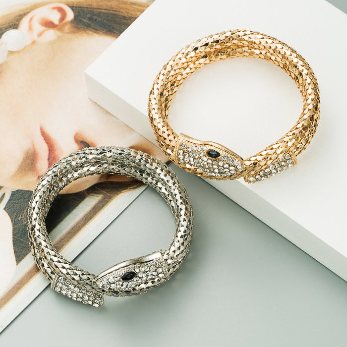 Wholesale Alloy Rhinestone Snake Wrap Bracelet JDC-BT-HM003