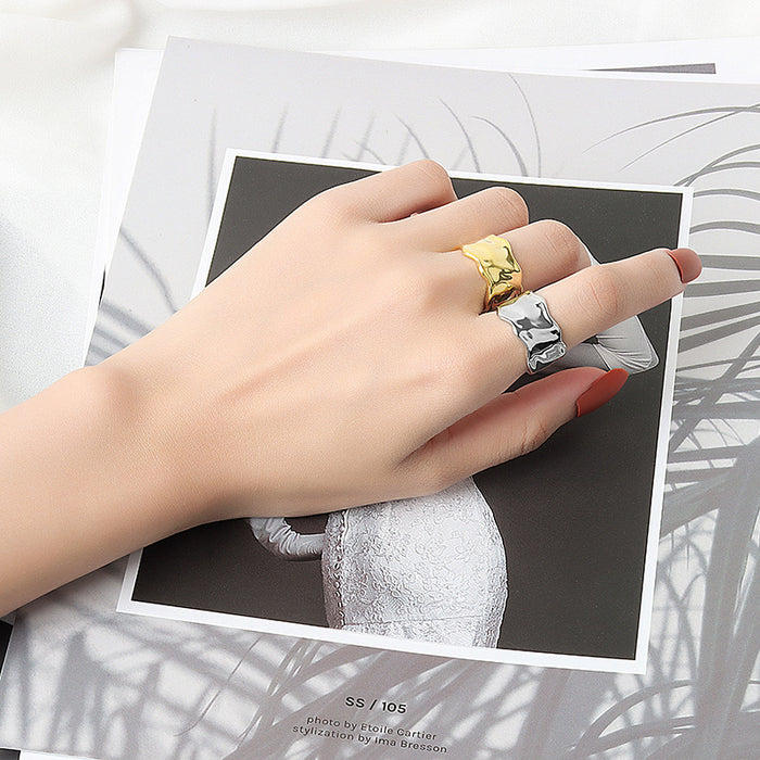 Wholesale Chic Geometric Open Ring Minimalist Women S Copper Electroplated Fashion Accessory For Everyday Wear And Boutique Resale