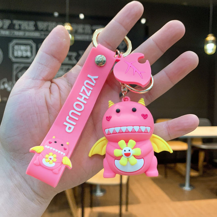 Wholesale Silicone Cartoon Dinosaur Doll Keychain JDC-KC-JuJi022