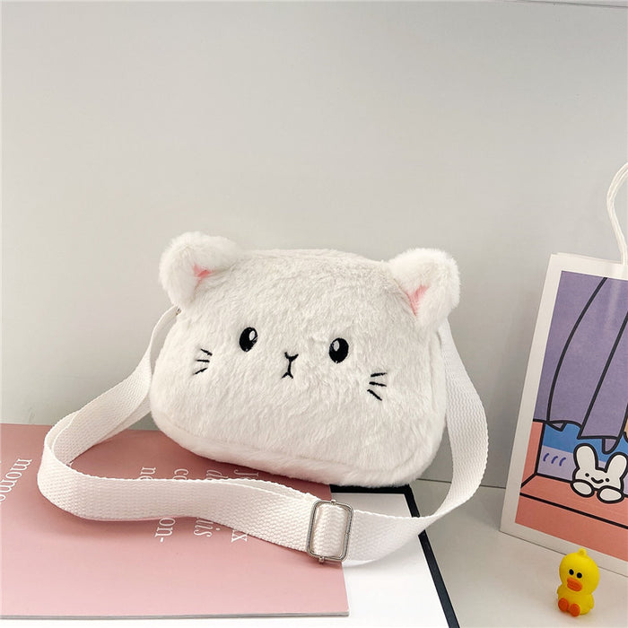 Wholesale New cute plush kitten cartoon children's fashionable and personalized one shoulder crossbody bag