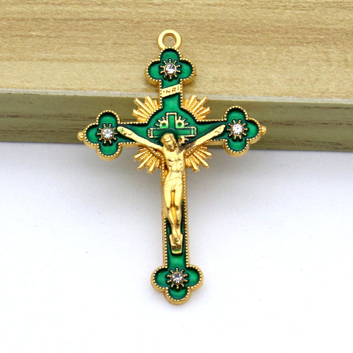 Wholesale Alloy Diamond DIY Cross Pendant Accessories JDC-DIY-ShuangN003